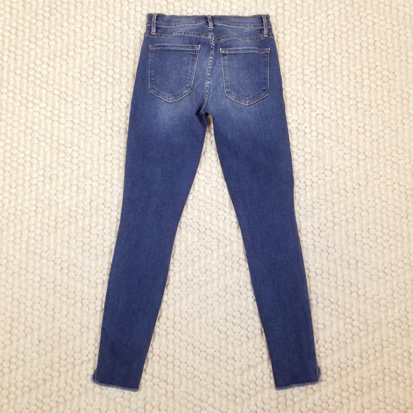 Frame Le Skinny De Jeanne Triangle Hem Jeans In Seabright Exclusive Sz 26 - Picture 3 of 10